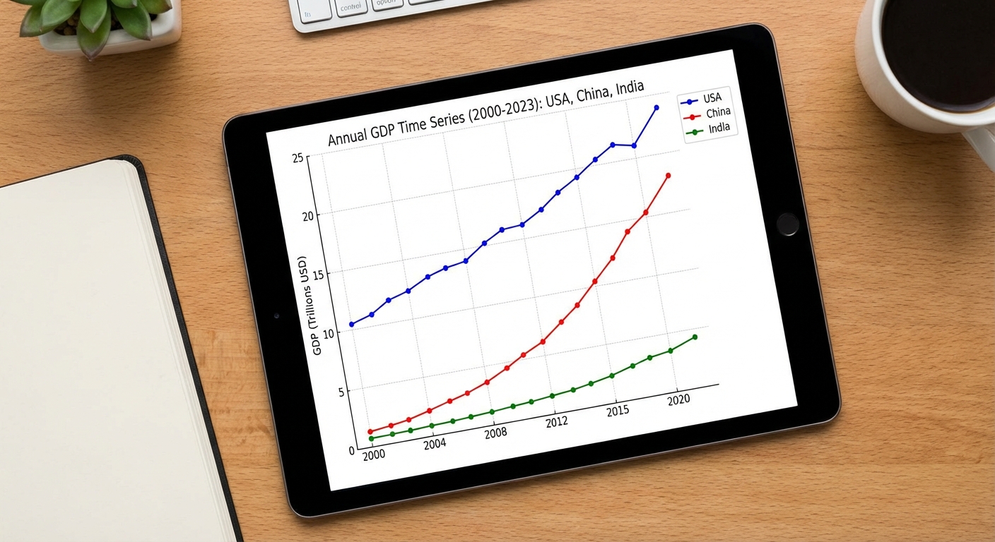 GDP Time Series for Multiple Countries